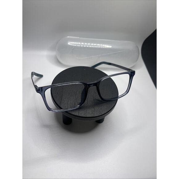 NIKE 7282 412 CLEAR BLUE AUTHENTIC FRAMES EYEGLASSES 52-17 EUC GLASSES WITH CASE - Picture 1 of 7
